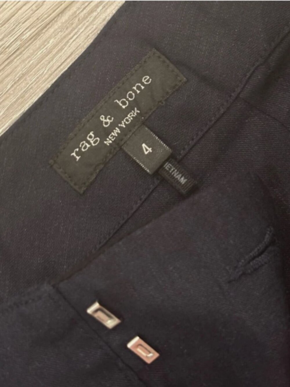 Rag & Bone Chappell Tailored Linen Wide Leg Pants Dark Navy – Women's Size 4 - Picture 6 of 9